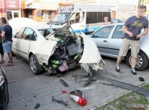 В Белостоке взорвался белорусский автомобиль (фото)