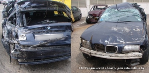 В Гродно на перекрестке перевернулся BMW ― чудом никто не пострадал