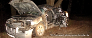 В Речицком районе Chrysler врезался в дерево — погибла пассажирка